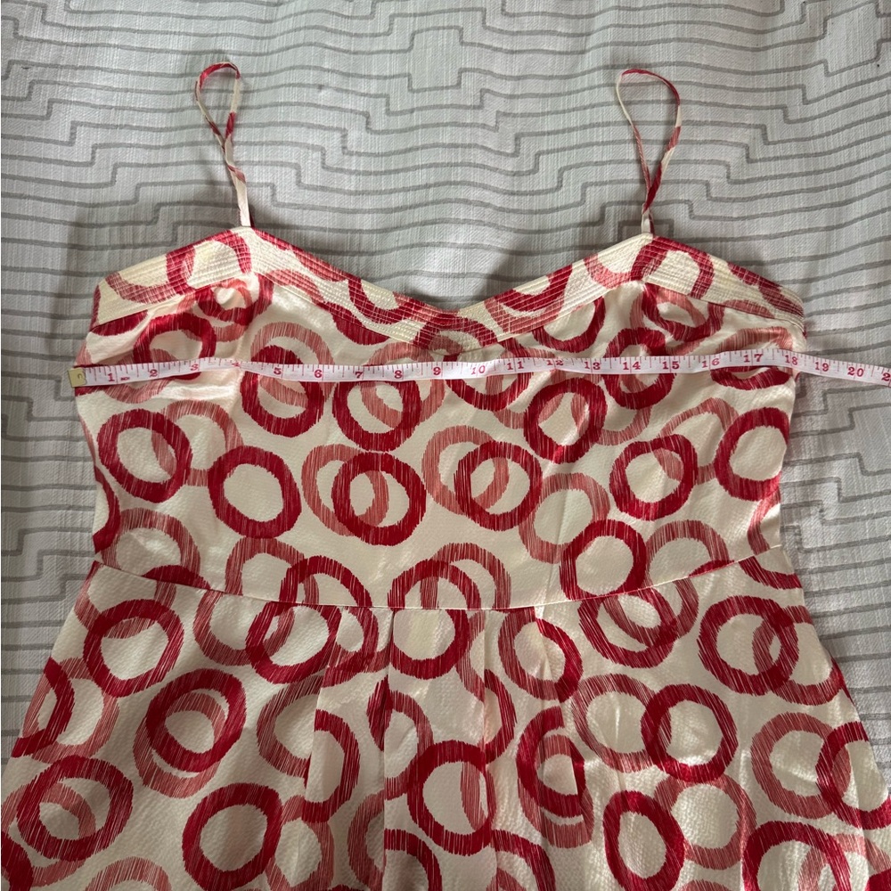 Juicy Couture size 12 Silk cream and red circle print spaghetti strap mini dress - Picture 8 of 8